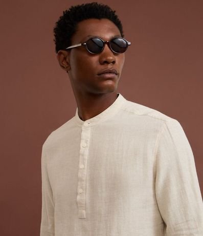 Camisa Ancha en Lino con Cuello Padre 3