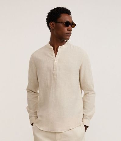 Camisa Ancha en Lino con Cuello Padre 4