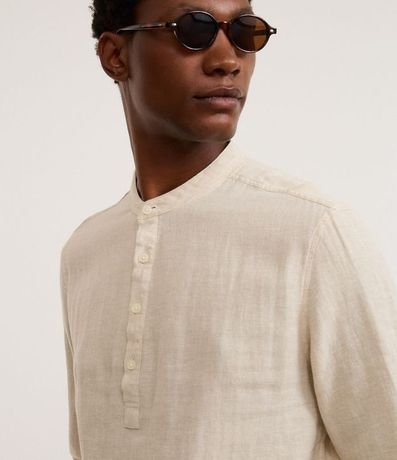Camisa Ancha en Lino con Cuello Padre 5