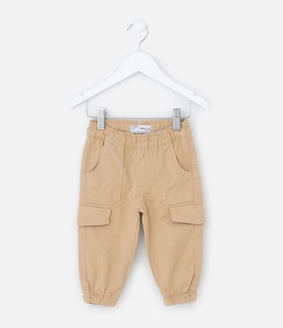 Pantalón Infantil en Sarga con Bolsillo Cargo - Talle 0 a 18 meses 1