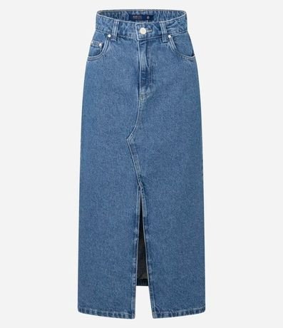 Pollera Midi en Jean con Abertura Delantera