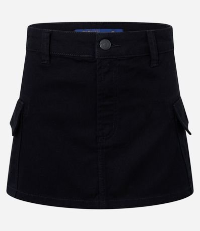 Pollera Corta en Sarga con Bolsillo Cargo 6