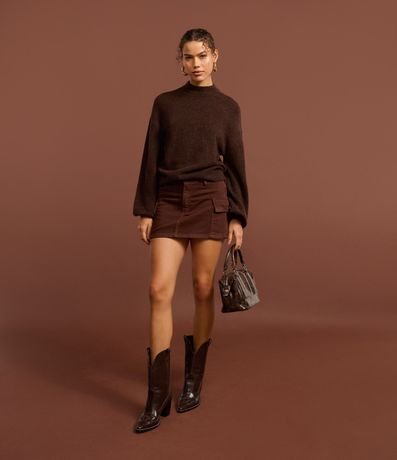 Pollera Corta en Sarga con Bolsillo Cargo 5