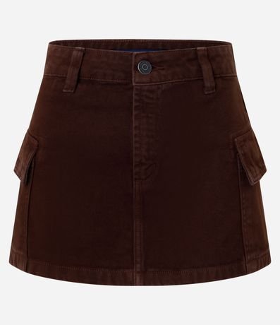 Pollera Corta en Sarga con Bolsillo Cargo 6