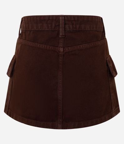 Pollera Corta en Sarga con Bolsillo Cargo 7