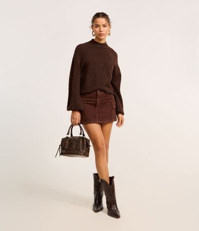 Pollera Corta en Sarga con Bolsillo Cargo