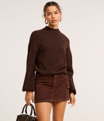 Pollera Corta en Sarga con Bolsillo Cargo 2