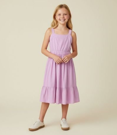 Vestido Infantil en Tricolina con lazo en la espalda - Talle 5 a 14 años