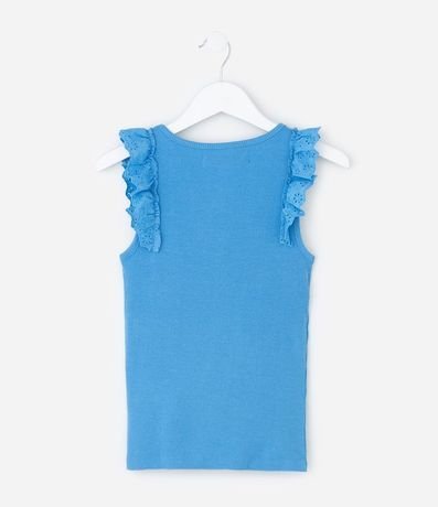 Musculosa Infantil en Rib con Volado de Broderie - Talle 5 a 14 años 2