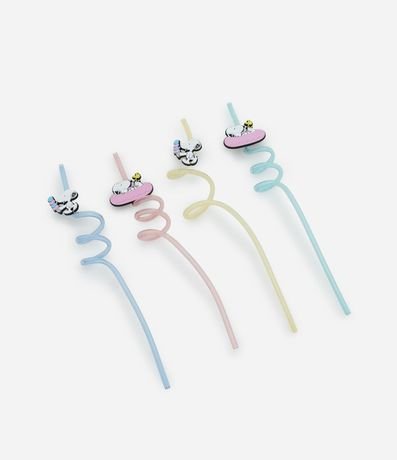 Kit 04 Pajitas Reutilizables con Patch de Snoopy