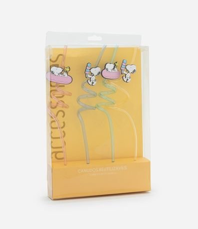 Kit 04 Pajitas Reutilizables con Patch de Snoopy 3