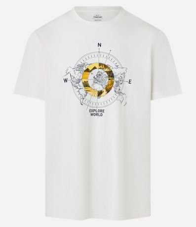 Remera Comfort en Algodón con Estampa de Brújula 6