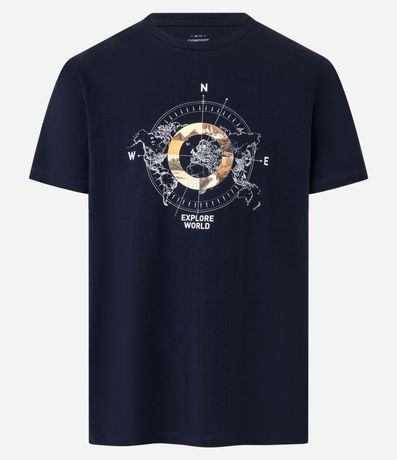 Remera Comfort en Algodón con Estampa de Brújula 4