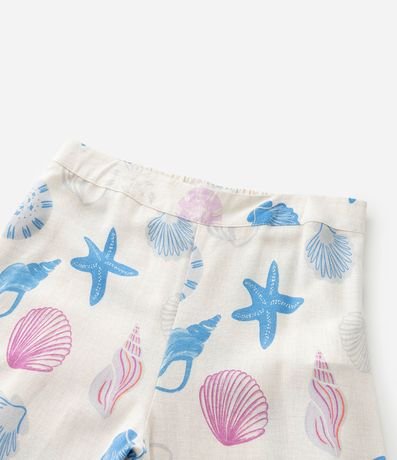 Pantalón Infantil Wide LEg en Viscolino con Estampa de Caracolas - Talle 5 a 14 años 5