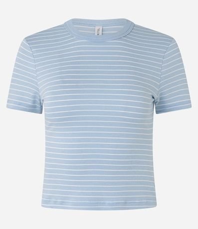 Blusa Cropped en Rib Básica Rayada 5