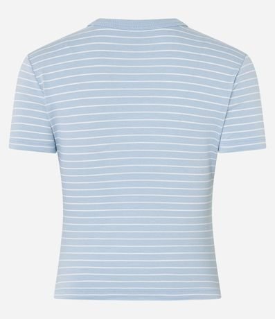 Blusa Cropped en Rib Básica Rayada 6