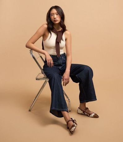 Blusa sin Manga con Escote Halter y Alça Elástico 3