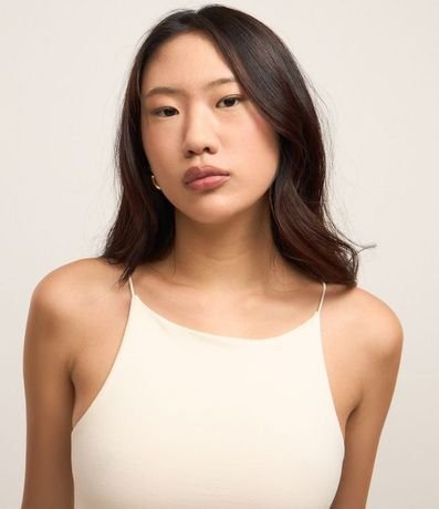Blusa sin Manga con Escote Halter y Alça Elástico 4