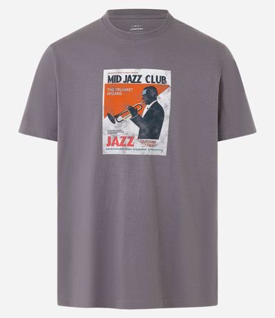 Remera Comfort en Algodón con Estampa Jazz