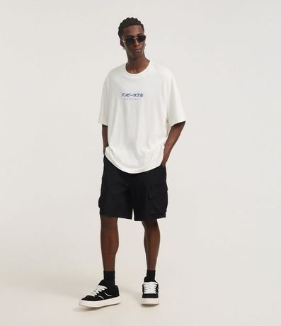 Bermuda Baggy con Bolsillo Cargo con Cremallera