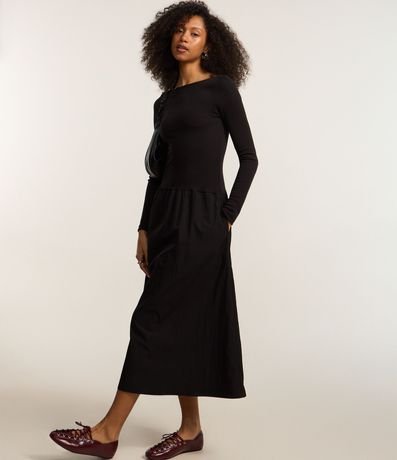 Vestido New Midi en Rib con Manga Larga 2