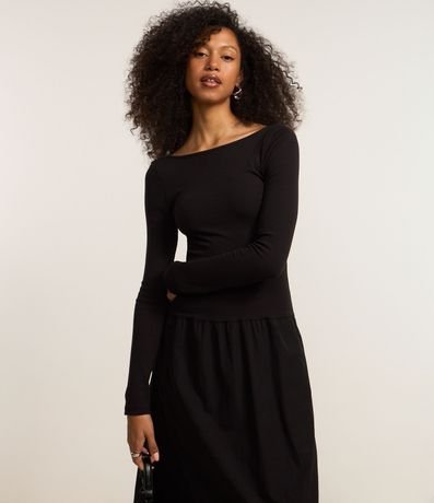 Vestido New Midi en Rib con Manga Larga 3