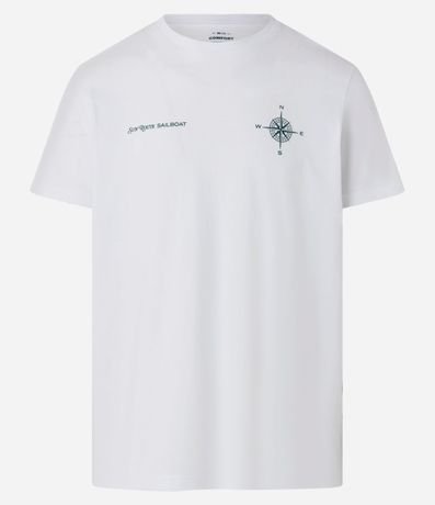 Remera Comfort en Algodón con Estampa de  Bussola y Lettering Sun Route Sailboat 5