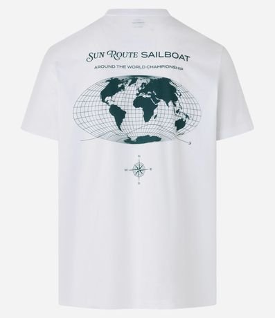 Remera Comfort en Algodón con Estampa de  Bussola y Lettering Sun Route Sailboat 6
