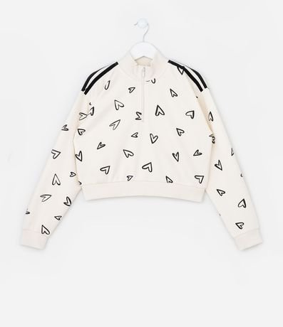 Saco Infantil con Cremallera y Estampa de Corazones – Talle 5 a 14 años