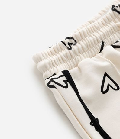 Pantalón Infantil Wide Leg con Estampa de Corazones - Talle 5 a 14 años 4