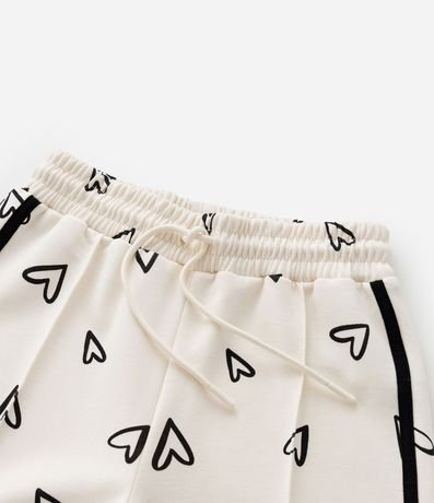 Pantalón Infantil Wide Leg con Estampa de Corazones - Talle 5 a 14 años 5