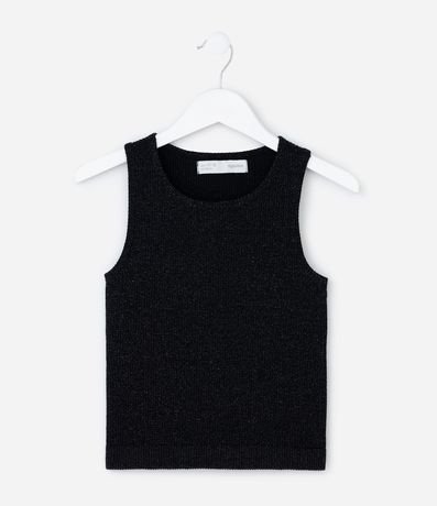 Musculosa Infantil Seamless con Brillos y Acanalada - Talle 5 a 14 años