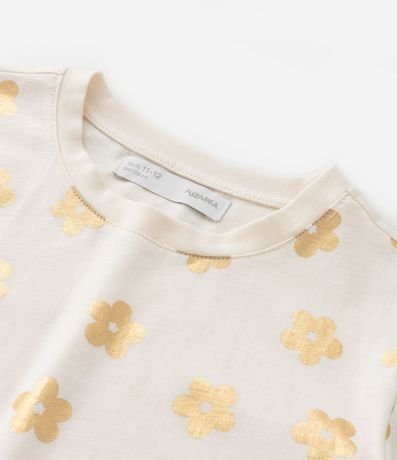 Remera Corta Infantil con Estampa de Flores - Talle 5 a 14 años 4