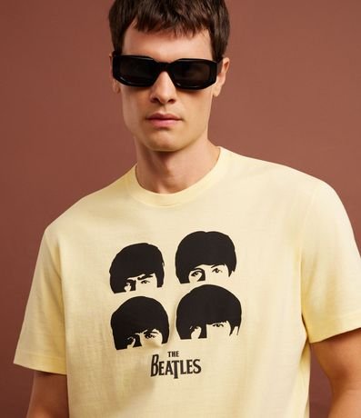 Remera en Algodón con Estampa de Rostros The Beatles 4