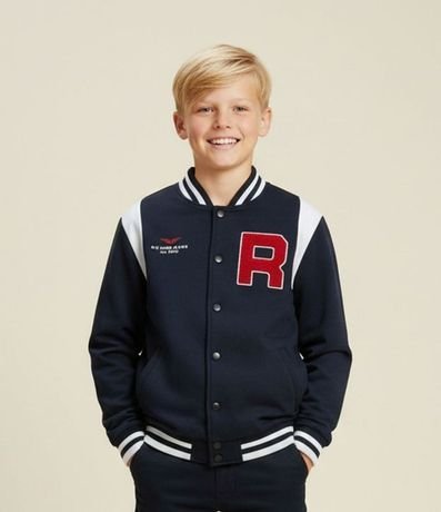 Campera Bomber Infantil con Recortes Contrastante - Talle 5 a 14 años