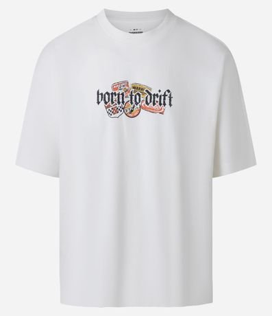 Remera Oversized en Algodón con Estamoa Frente y espalda Adrenaline