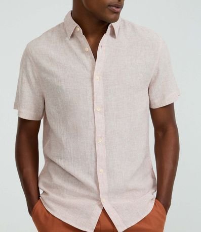 Camisa Regular en Lino con Abotonado 3