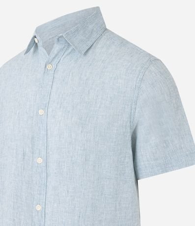 Camisa Regular en Lino con Abotonado 6