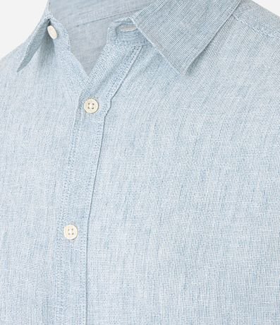 Camisa Regular en Lino con Abotonado 7