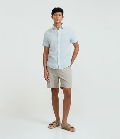 Camisa Regular en Lino con Abotonado 2