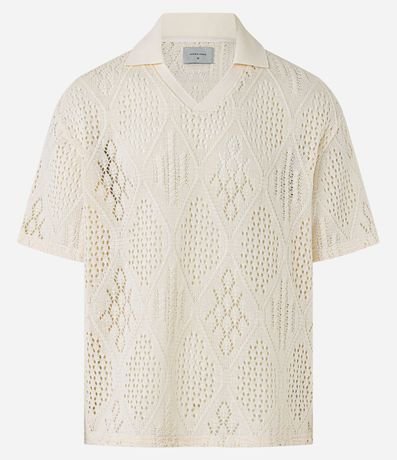 Camisa Polo en Punto con Textura Punto Abierto 7