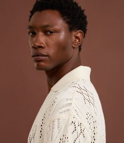 Camisa Polo en Punto con Textura Punto Abierto 3