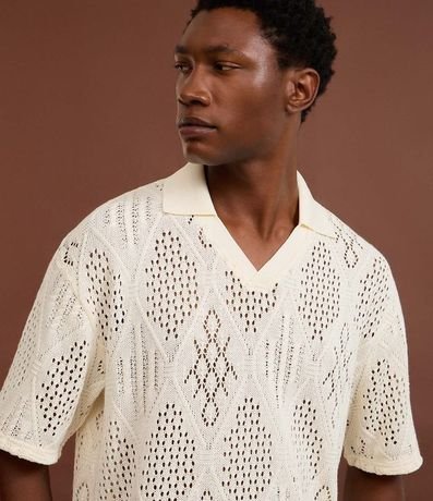 Camisa Polo en Punto con Textura Punto Abierto 5