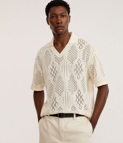 Camisa Polo en Punto con Textura Punto Abierto 6