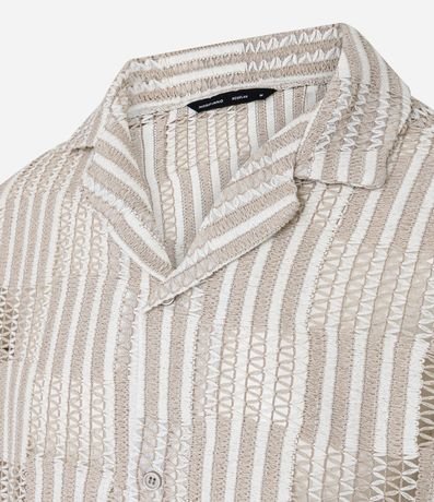 Camisa Regular en Encaje Bicolor Texturizada 7