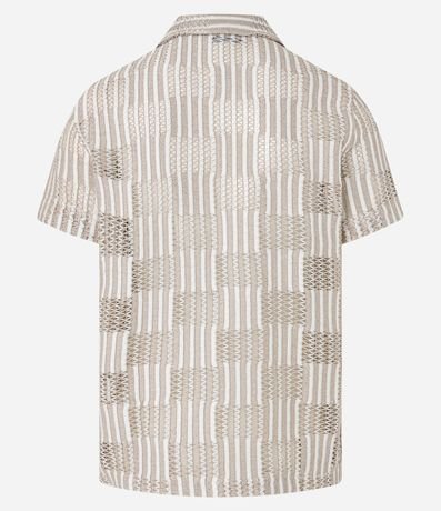 Camisa Regular en Encaje Bicolor Texturizada 8