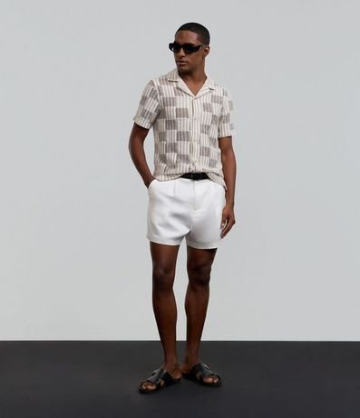 Camisa Regular en Encaje Bicolor Texturizada 2