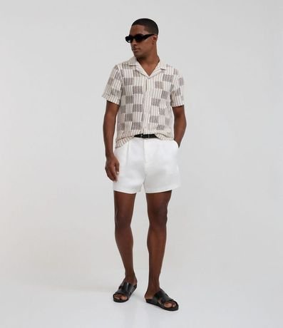 Camisa Regular en Encaje Bicolor Texturizada 4