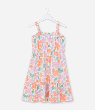 Vestido Infantil con Estampa Floral - Talle 5 a 14 años 2