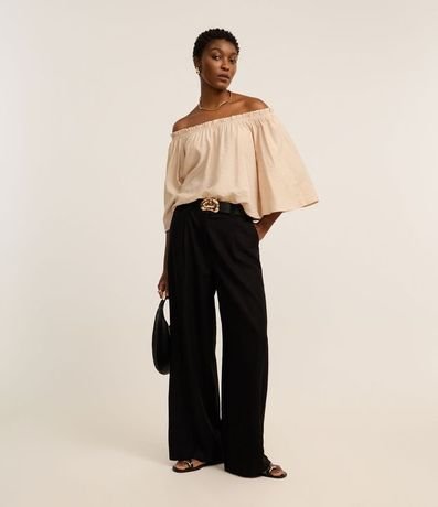 Blusa Hombro a Hombro en Voile con Manga Amplia 2